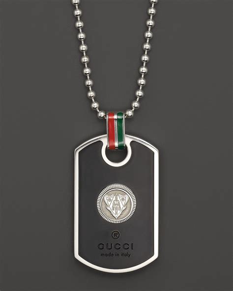 gucci dog tag necklace|sterling silver dog tag necklace.